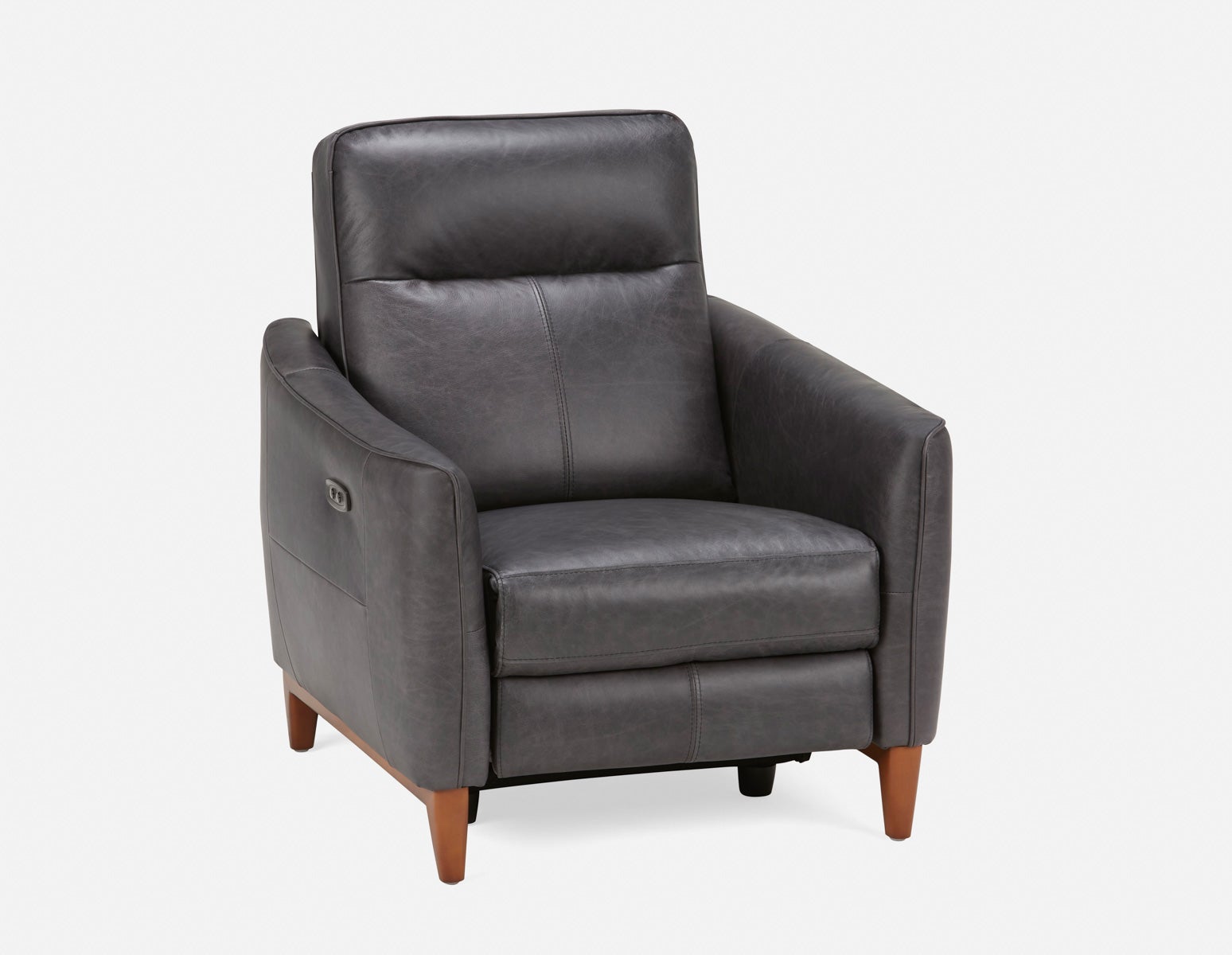 PALMER - fauteuil contemporain moderne inclinable 100% cuir avec commande électrique - Noir