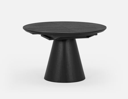 SORENO - table à rallonges ronde 120 cm à 160 cm - Noir