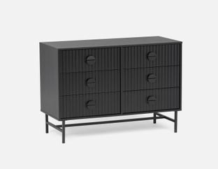 MONTANA - commode 6 tiroirs moderne - Noir