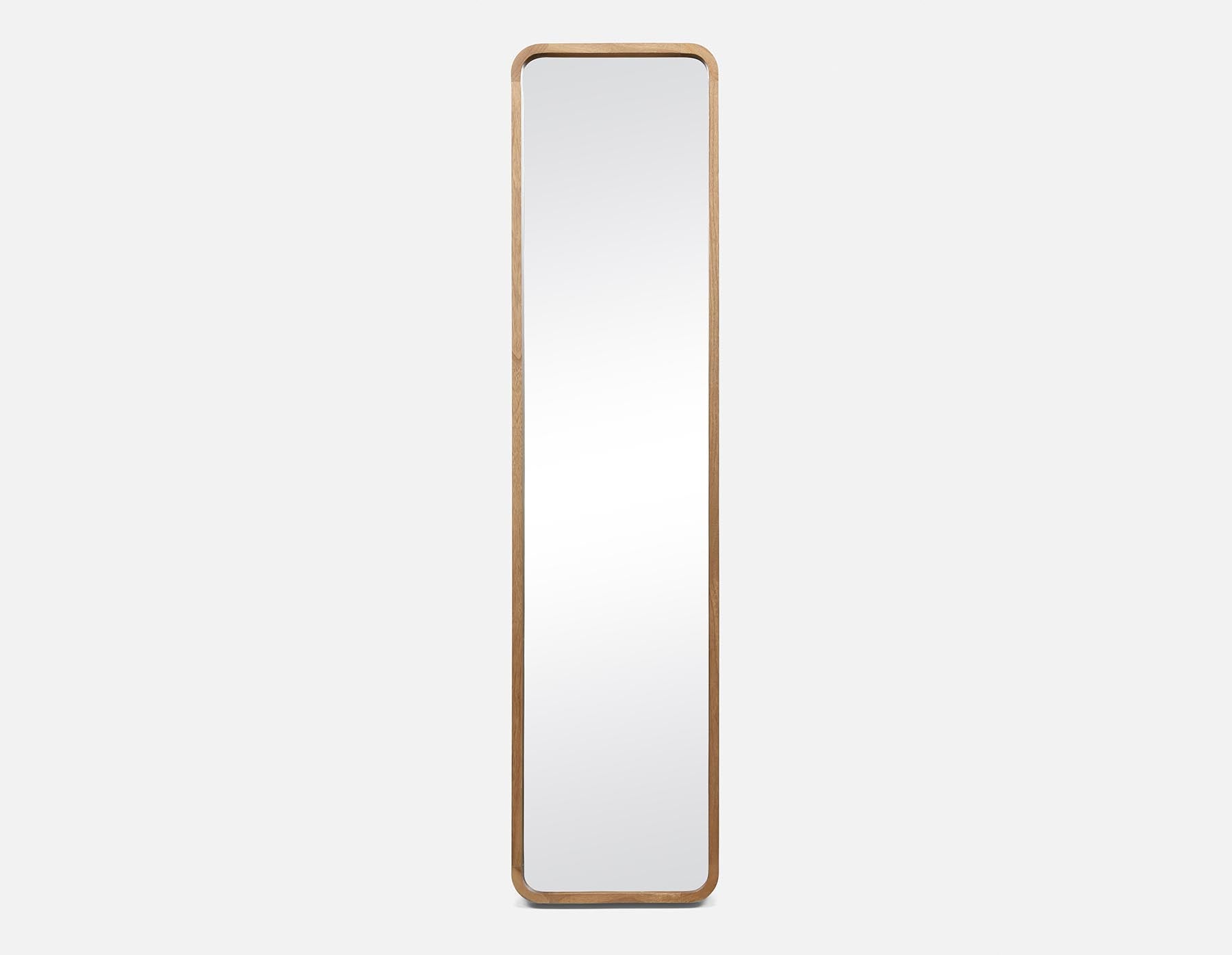 KYUSHA - miroir sur pied avec cadre en bois de paulownia 36 cm x 147 cm - Brun clair