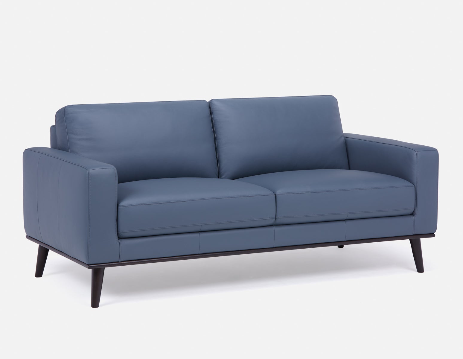 BETTA - canapé 100% cuir du milieu du siècle - Poudre bleue
