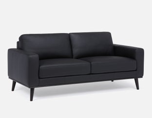 BETTA - canapé 100% cuir du milieu du siècle - Noir