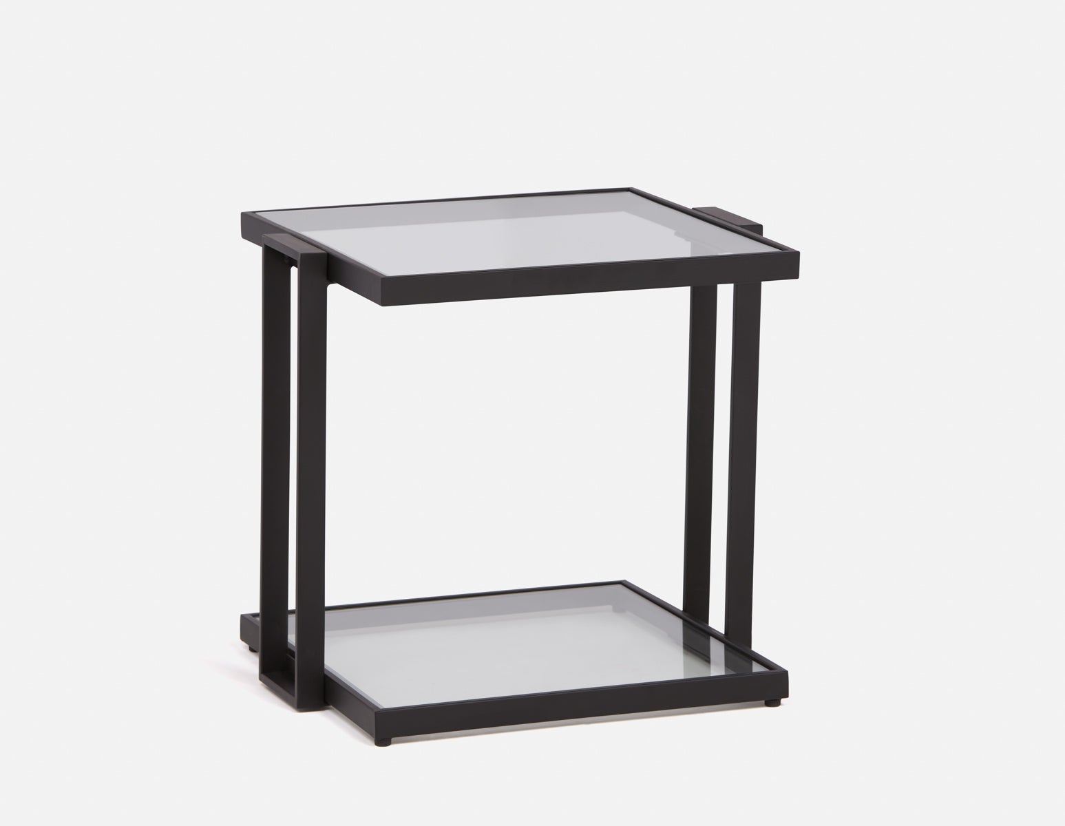 AGLAYA - table d'appoint en verre trempé - Noir