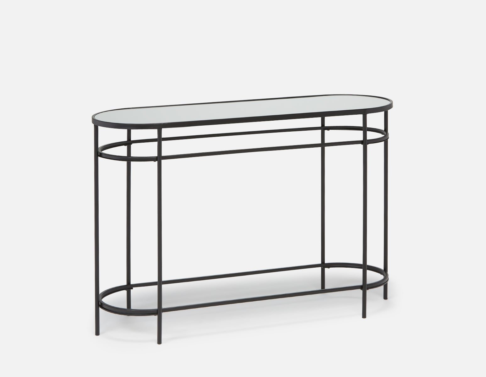 PETE - console avec plateau en miroir 120 cm - Noir