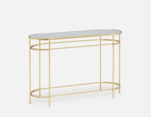 PETE - console avec plateau en miroir 120 cm - Or