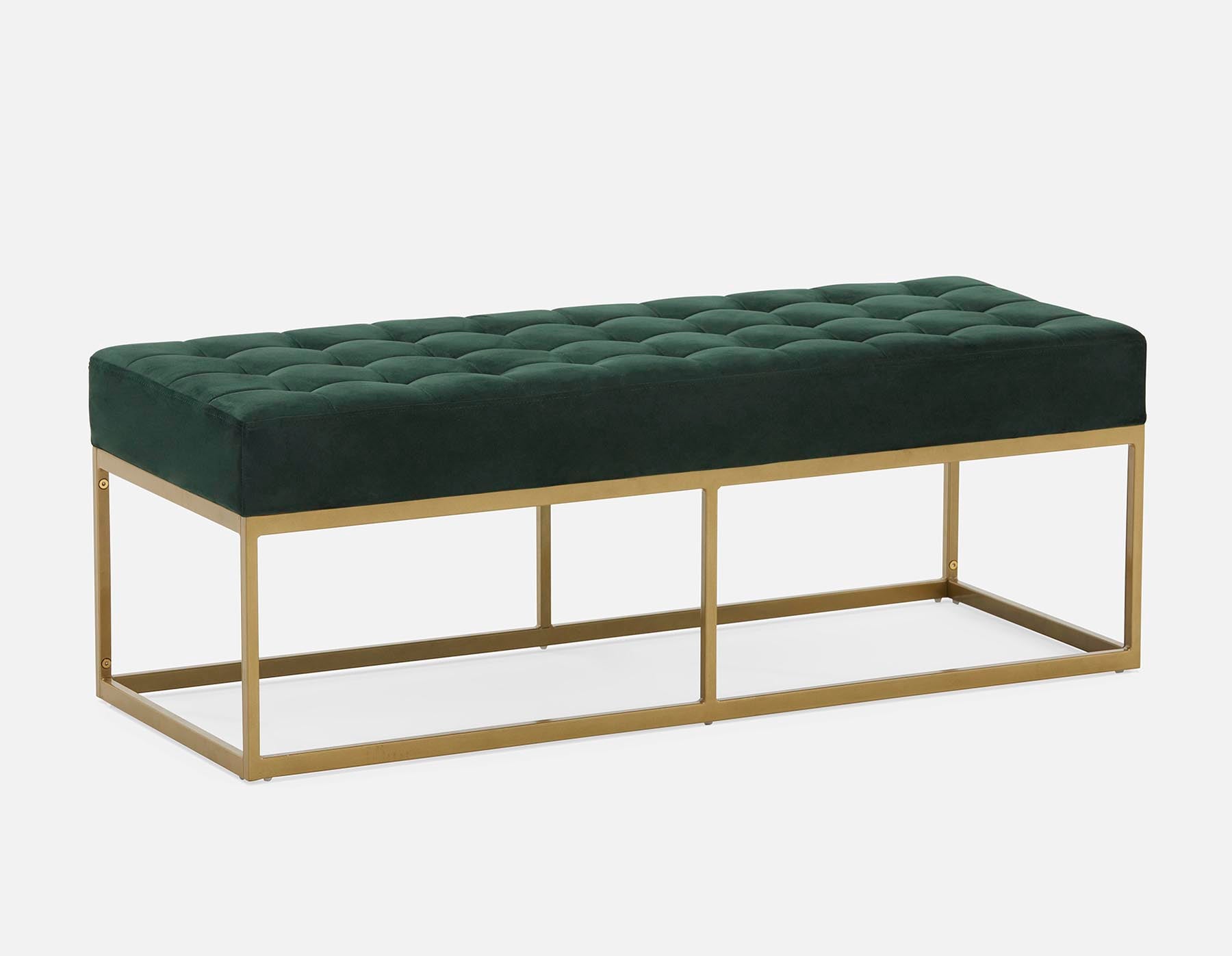 TADEO - banc en velours capitonné 122 cm - Vert