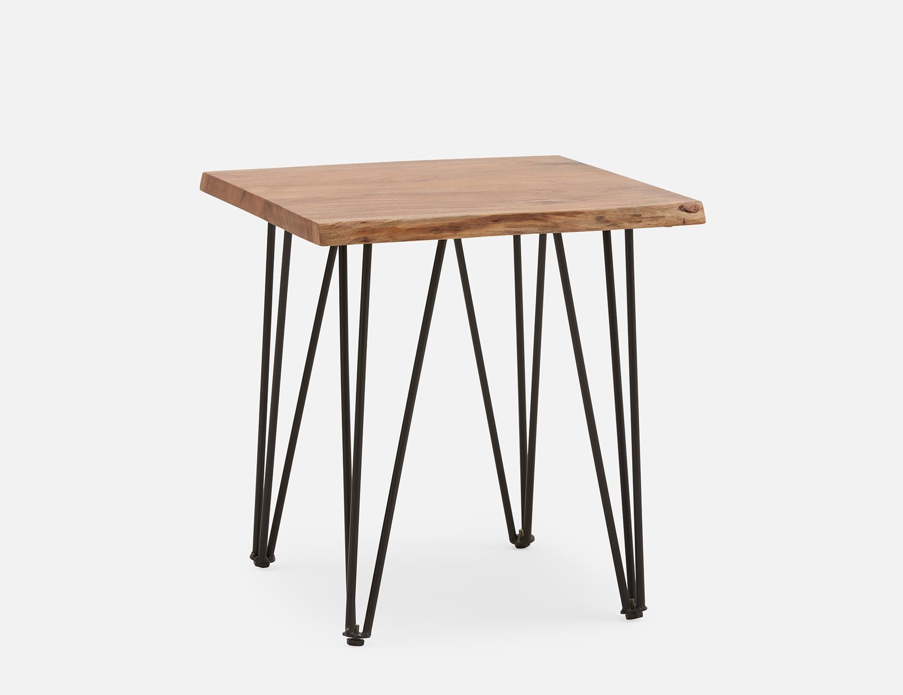 RENO - table d'appoint en bois d'acacia massif 60 cm - Naturel