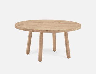 THESSALIA - table de salle à manger en bois de manguier massif vieilli 150 cm - Naturel