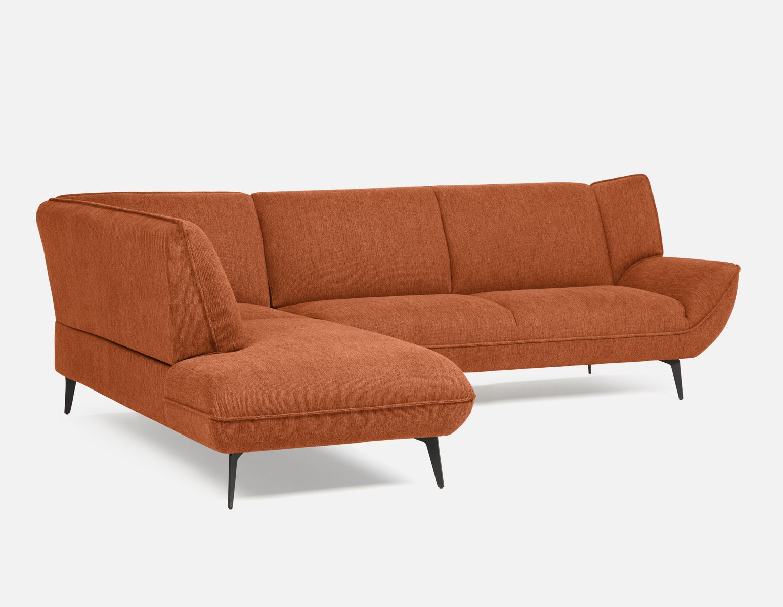 MARJORIE - canapé d’angle contemporain moderne - Rouille