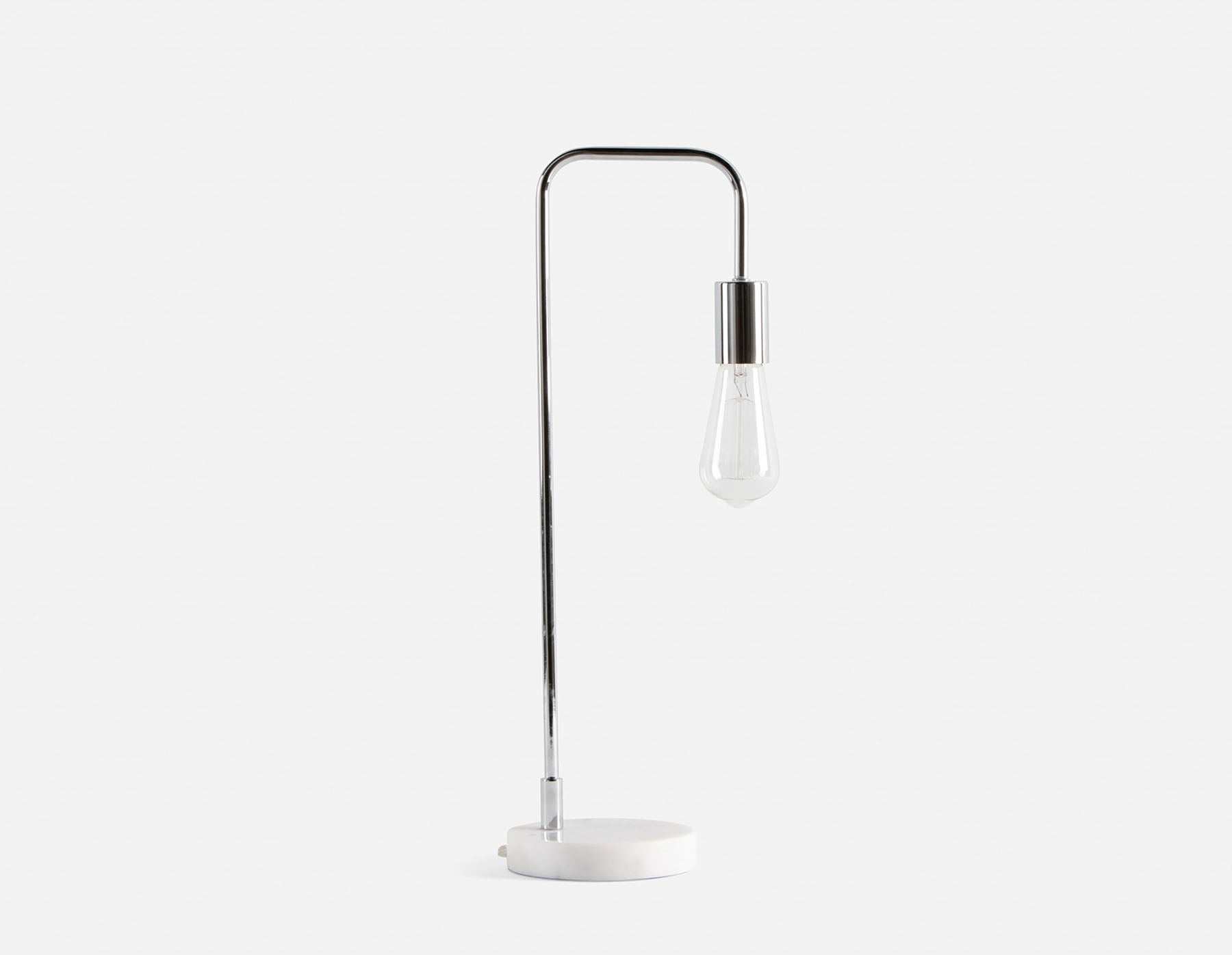 CLEARA - lampe de table 57 cm haut. avec base en marbre - Chrome