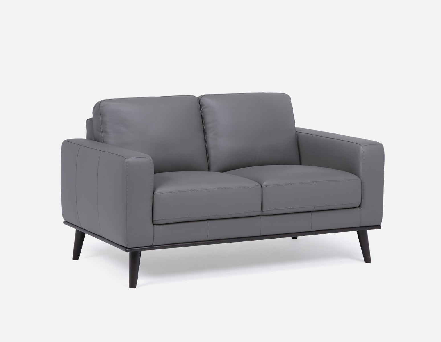 BETTA - causeuse 100% cuir du milieu du siècle - Gris
