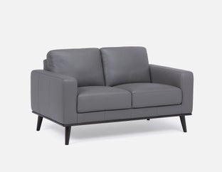 BETTA - causeuse 100% cuir du milieu du siècle - Gris