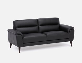 GAMARRA - canapé contemporain moderne 100% cuir - Noir
