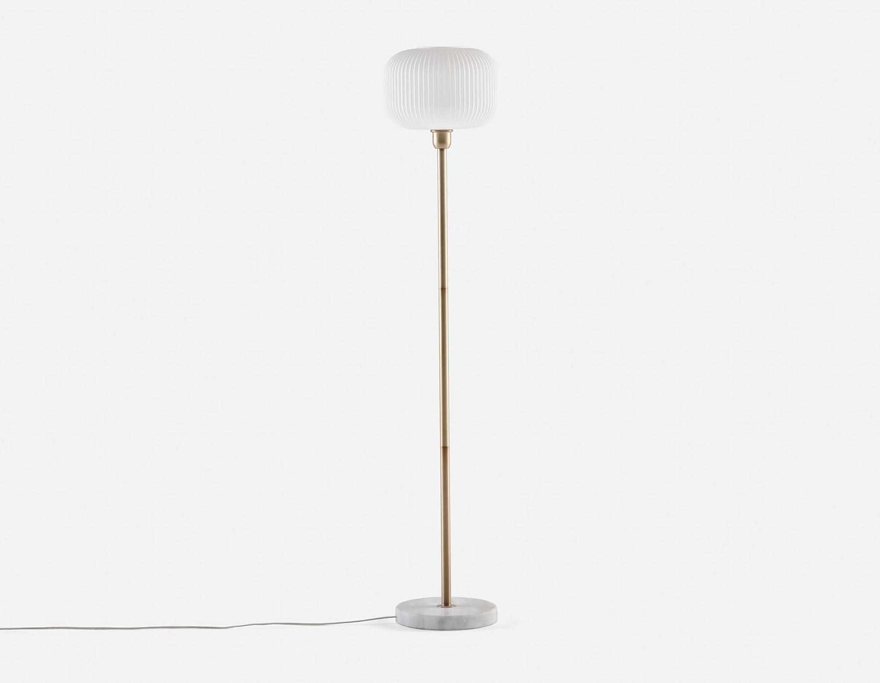 ILIANA - lampe sur pied avec base en marbre 150 cm haut. - Blanc/or