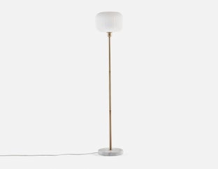 ILIANA - lampe sur pied avec base en marbre 150 cm haut. - Blanc/or