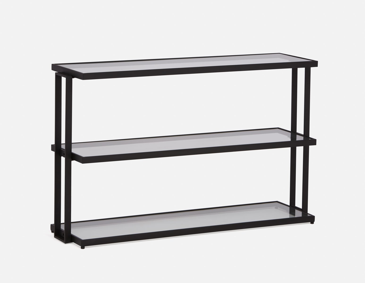 AGLAYA - Étagères en verre trempé à 3 niveaux 132cm - Noir