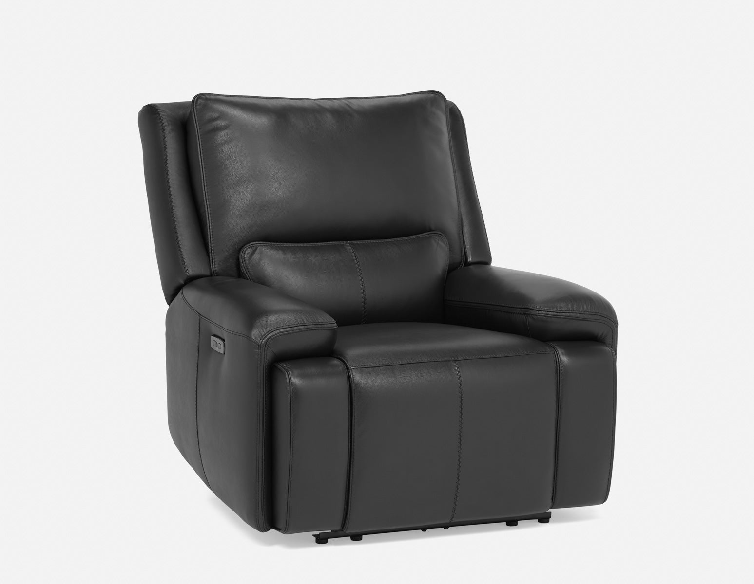 FAOUZI - fauteuil inclinable en cuir contemporain - Noir