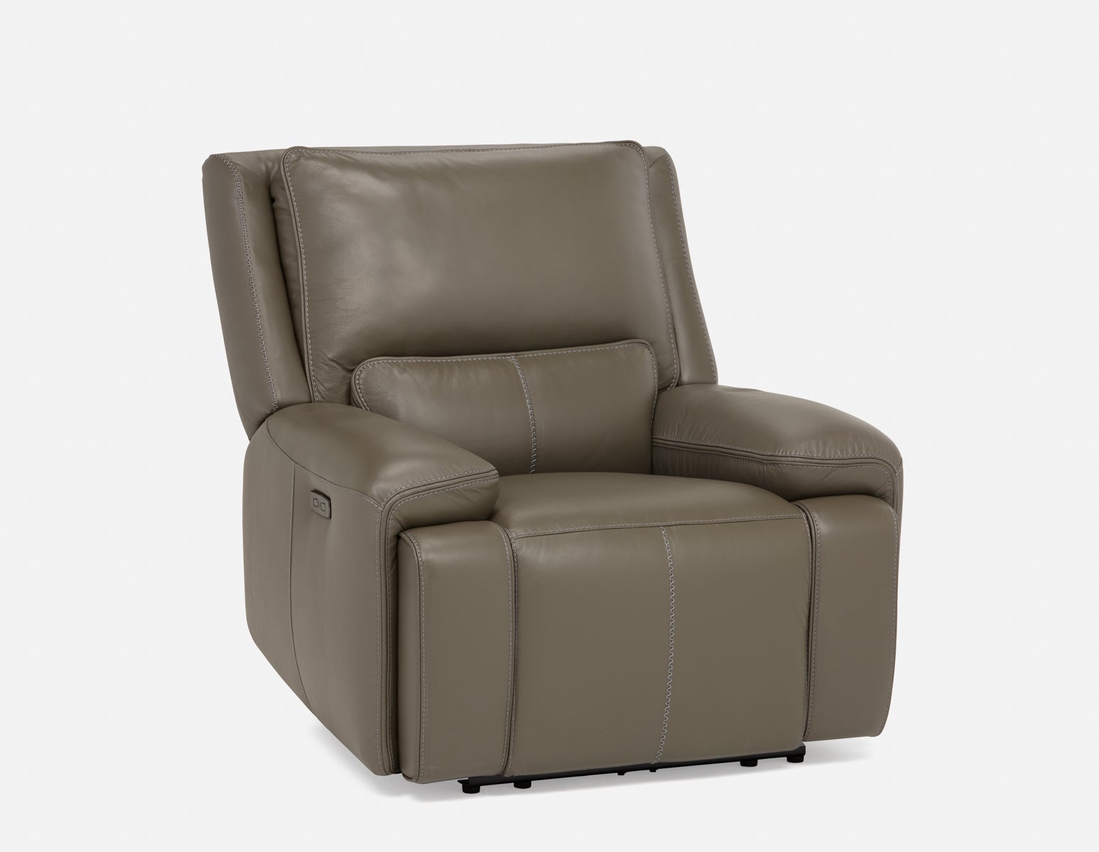 FAOUZI - fauteuil inclinable en cuir contemporain - Gris