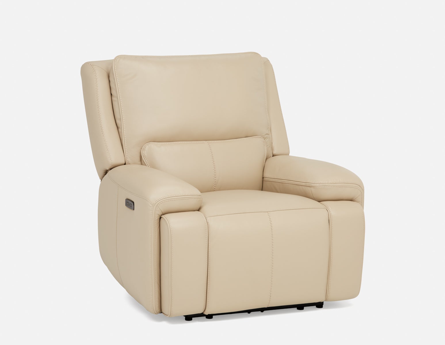 FAOUZI - fauteuil inclinable en cuir contemporain - Beige
