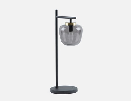 ILLUMI - lampe de table 53cm moderne en verre sculpturale sur tige - Noir