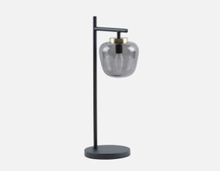 ILLUMI - lampe de table 53cm moderne en verre sculpturale sur tige - Noir
