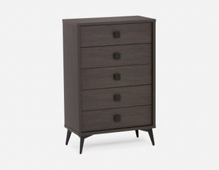 KIERA - commode 5 tiroirs moderne du milieu du siècle - Noir