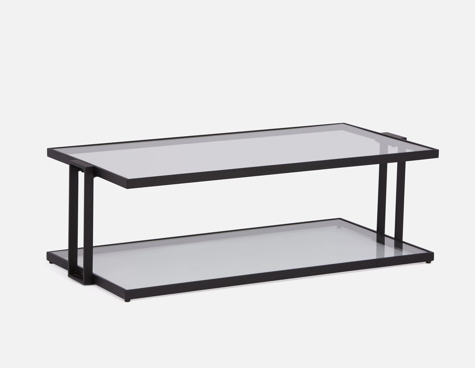 AGLAYA - table basse en fer avec verre trempé - Noir