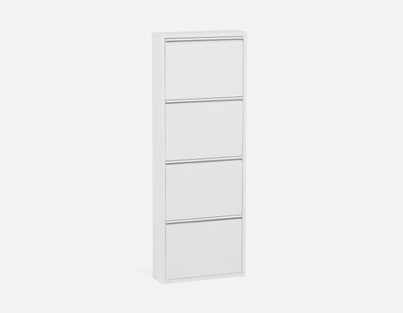 BERT - meuble à chaussures 4 portes moderne - Blanc