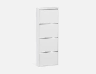 BERT - meuble à chaussures 4 portes moderne - Blanc