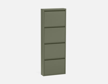 BERT - meuble à chaussures 4 portes moderne - Olive