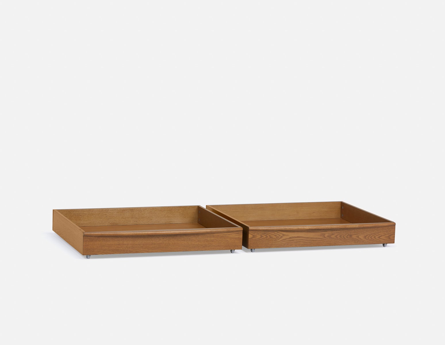 BENA - ensemble de 2 tiroirs de rangement pour lit avec roulettes - Noyer