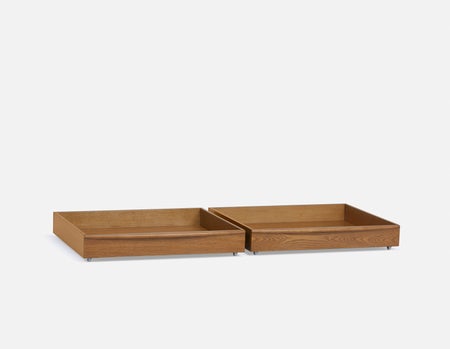 BENA - ensemble de 2 tiroirs de rangement pour lit avec roulettes - Noyer
