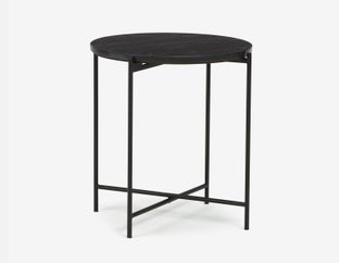DENVER - table d'appoint ronde en marbre 50cm - Noir