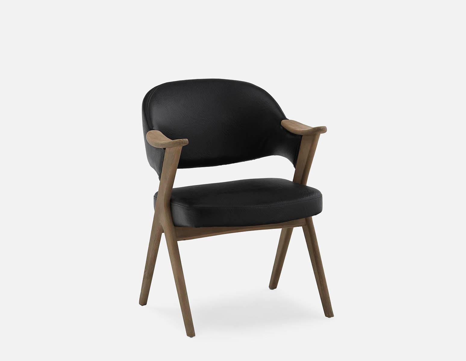 LORENA - chaise à accoudoirs de salle à manger - Noir