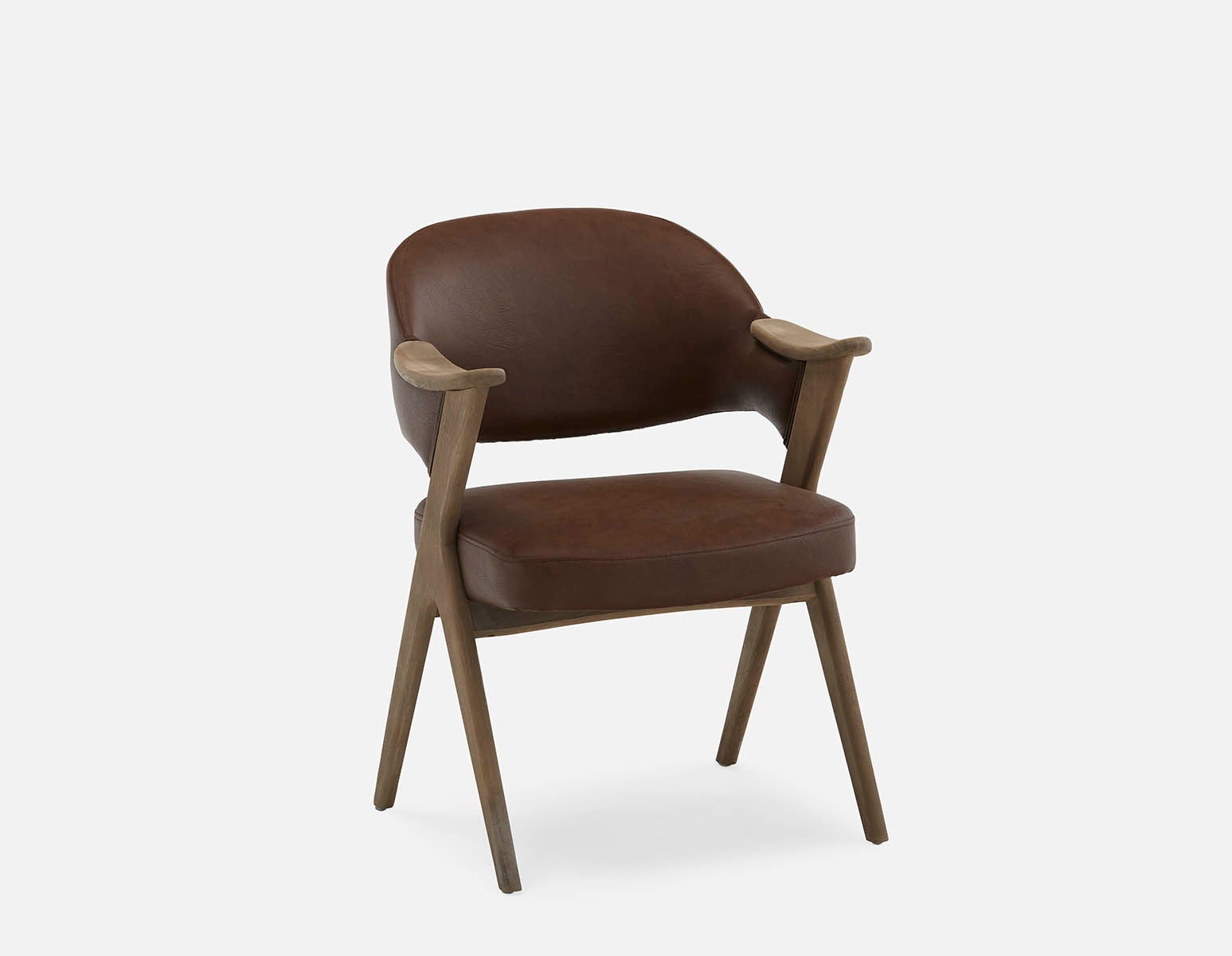 LORENA - chaise à accoudoirs de salle à manger - Brun