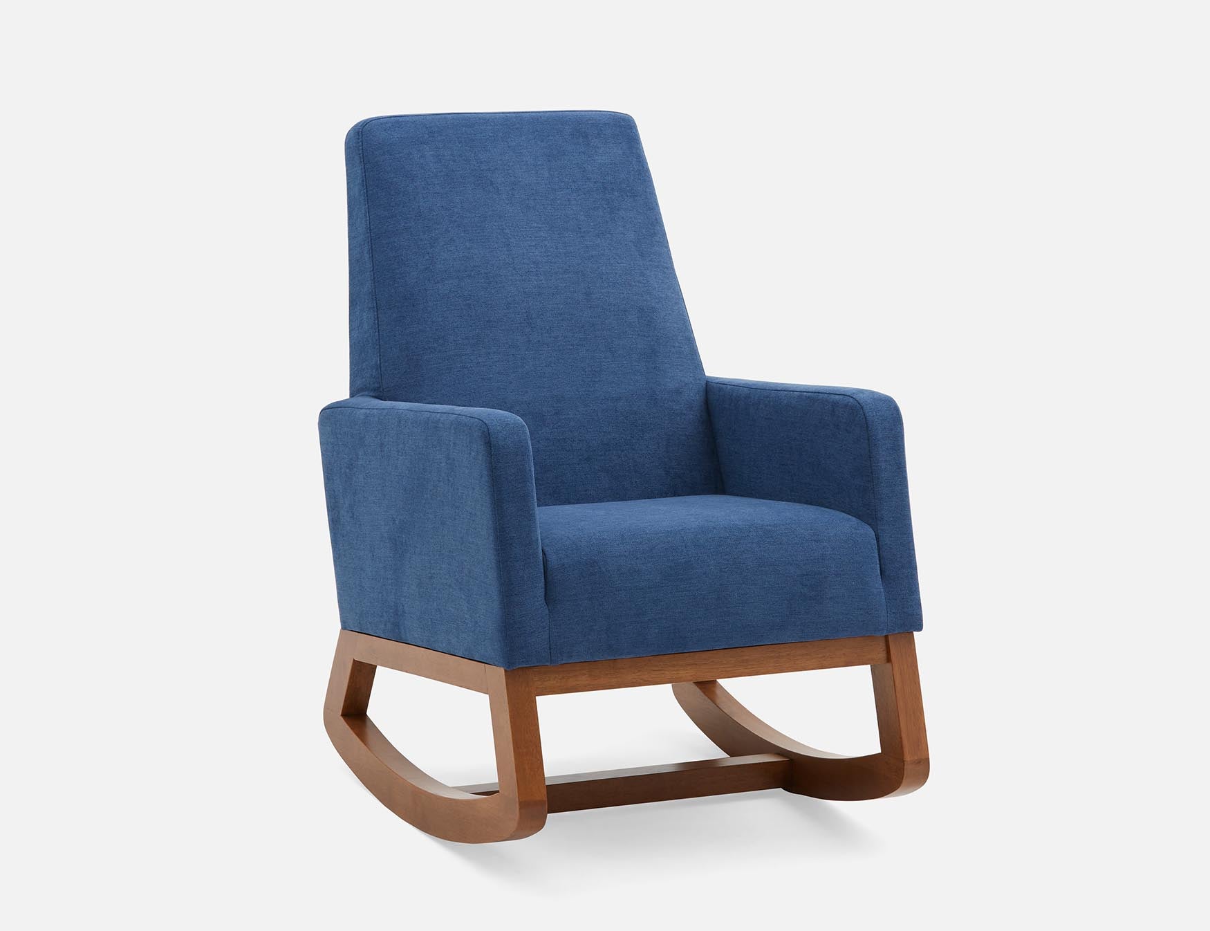 CEDRICK - fauteuil berçant moderne du milieu du siècle - Bleu