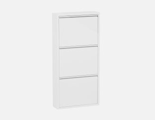 BERT - meuble à chaussures 3 portes moderne - Blanc