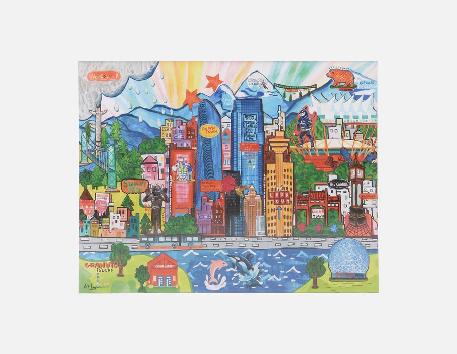 CITY YVR œuvre en boîte acryliquee 85 x 110 cm undefined