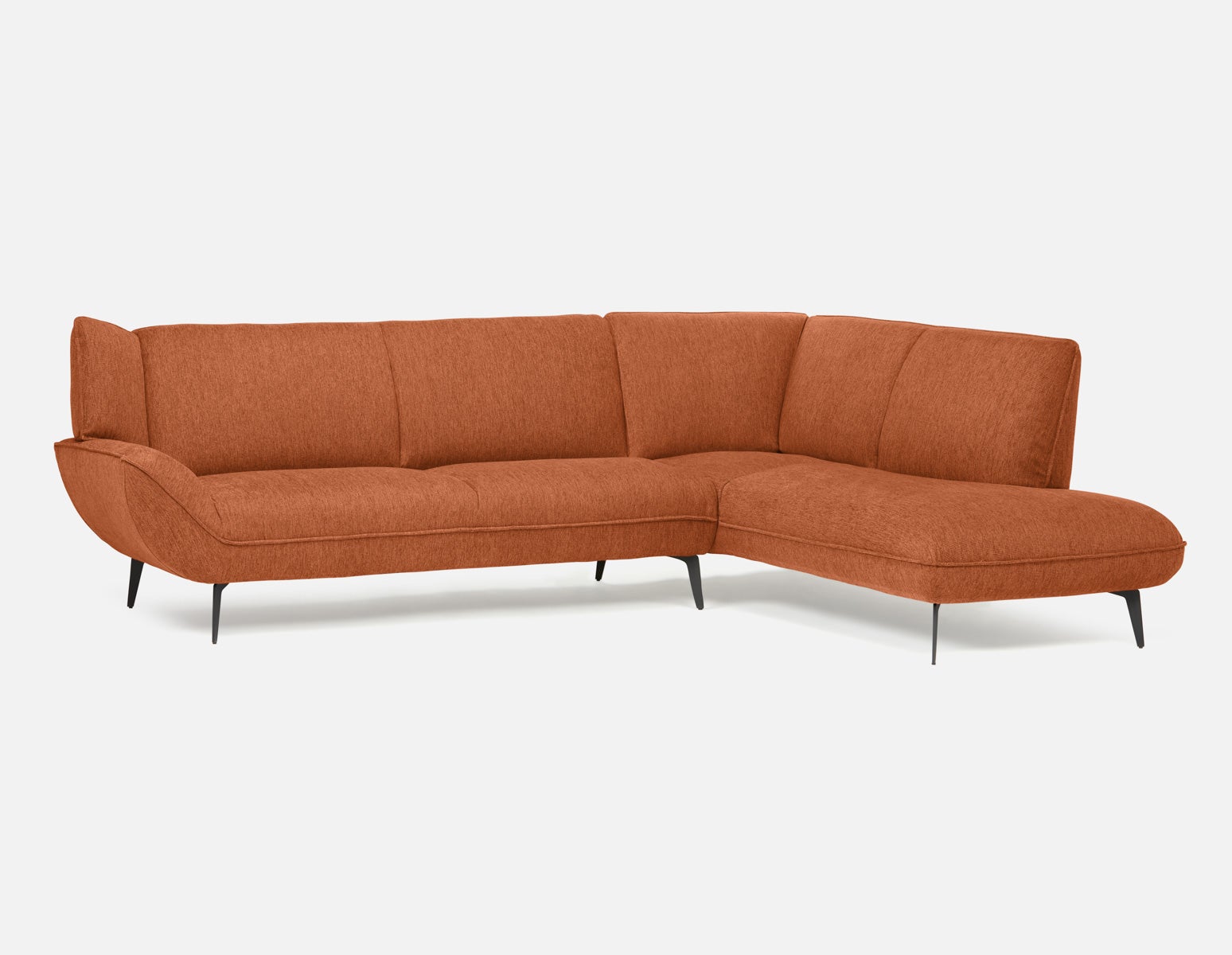 MARJORIE - canapé d’angle contemporain moderne - Rouille