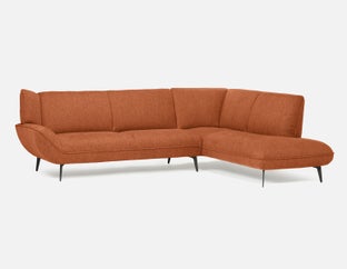 MARJORIE - canapé d’angle contemporain moderne - Rouille