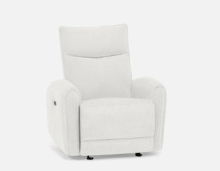 CALVERO - Fauteuil inclinable électrique et berçante contemporain avec port USB - Beige