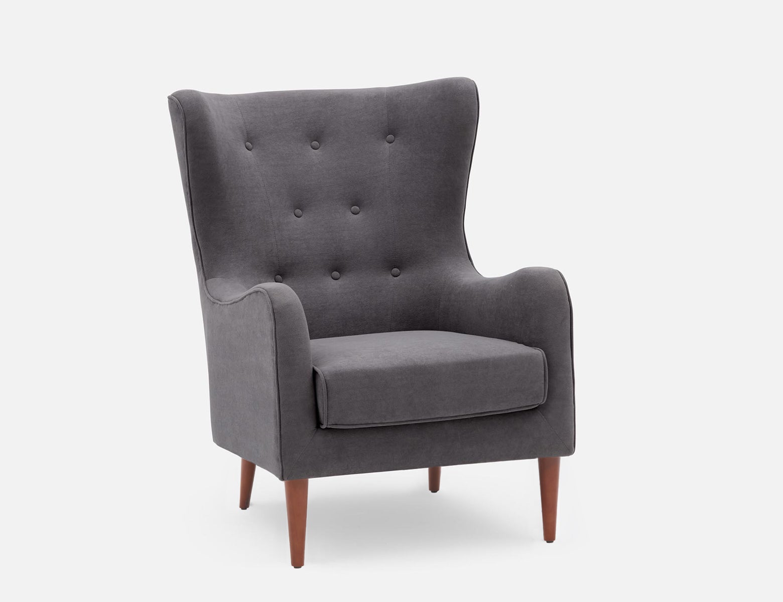 POLO - fauteuil capitonné contemporain - Gris