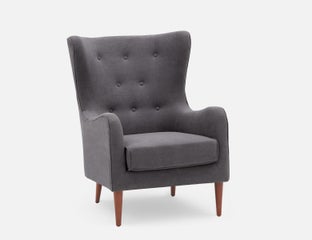 POLO - fauteuil capitonné contemporain - Gris