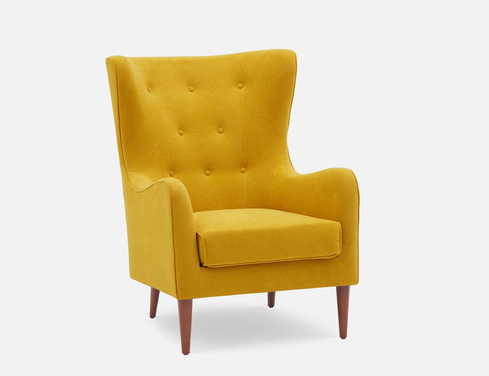 POLO - fauteuil capitonné contemporain - Jaune