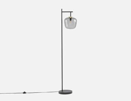 ILLUMI - lampe sur pied moderne en verre sculpturale sur tige (61") - Noir