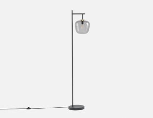 ILLUMI - lampe sur pied moderne en verre sculpturale sur tige (61") - Noir