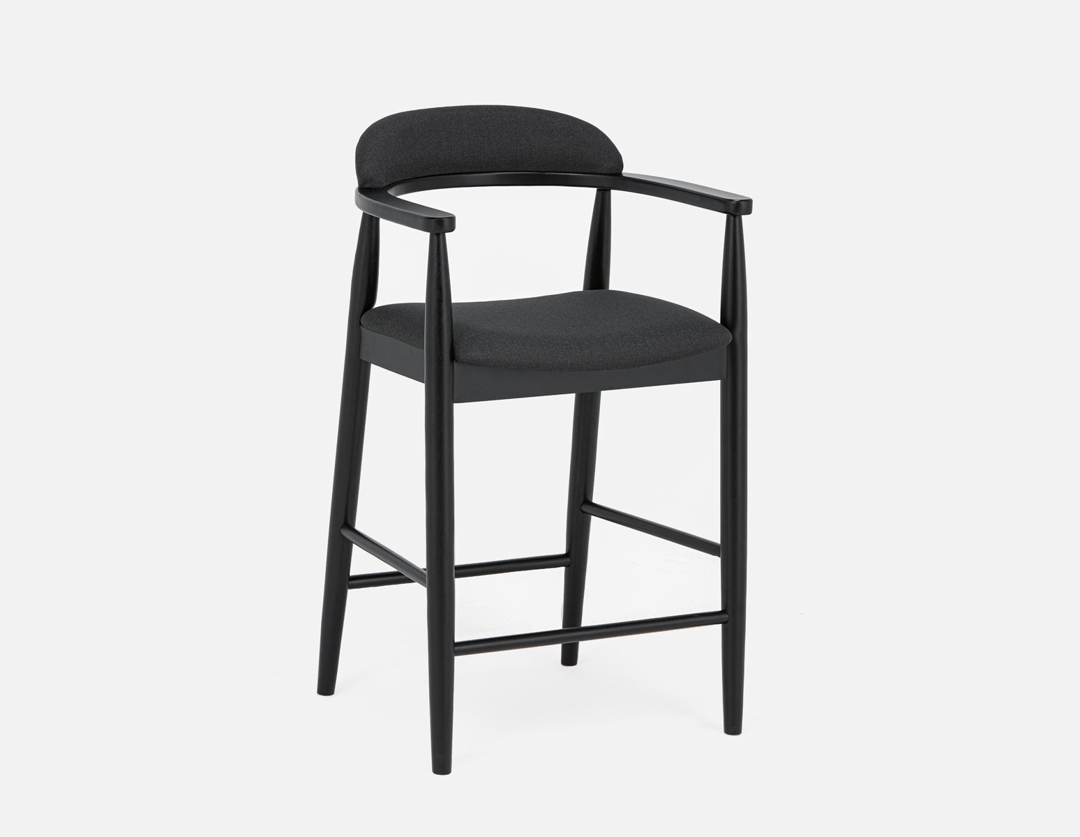 JOSY - tabouret de comptoir du milieu du siècle 66 cm - Noir