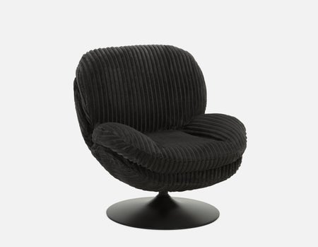 ROUSSEAU - chaise d'appoint en velours côtelé - Charbon