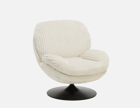 ROUSSEAU - chaise d'appoint en velours côtelé - Crème