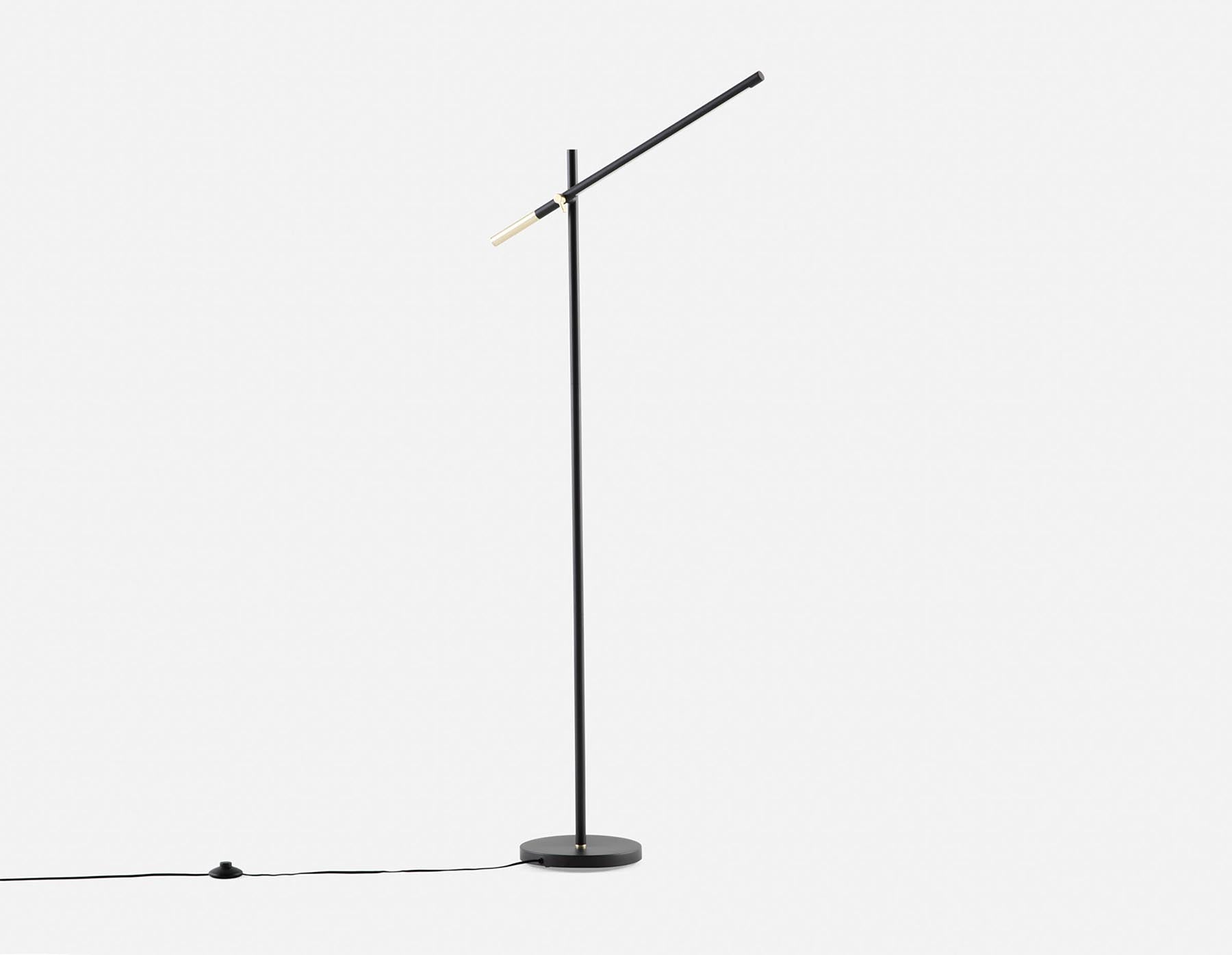 LUMO - lampe sur pied del 147 cm haut. - Noir
